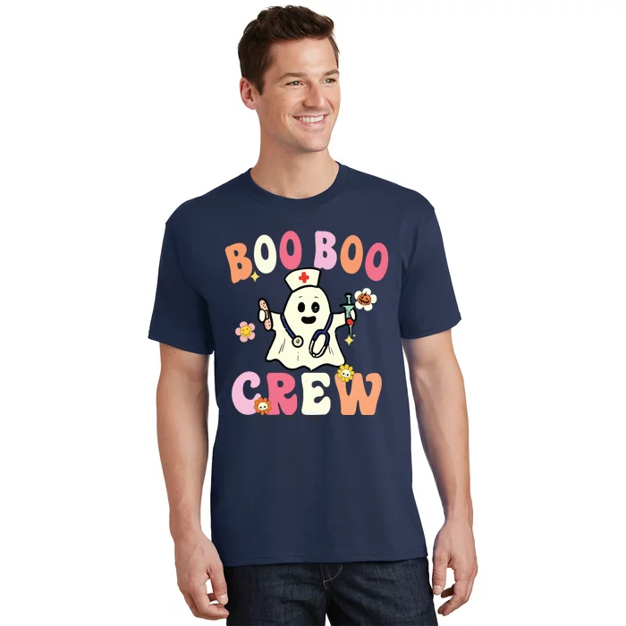 Boo Boo Crew Nurse Ghost Funny Halloween Costume For Women T-Shirt