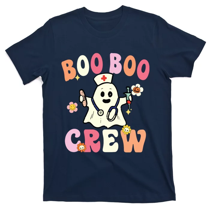 Boo Boo Crew Nurse Ghost Funny Halloween Costume For Women T-Shirt