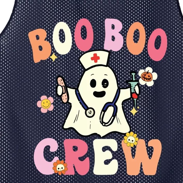 Boo Boo Crew Nurse Ghost Funny Halloween Costume For Women Mesh Reversible Basketball Jersey Tank