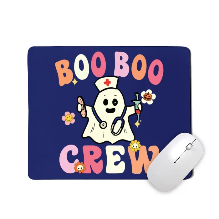 Boo Boo Crew Nurse Ghost Funny Halloween Costume For Women Mousepad