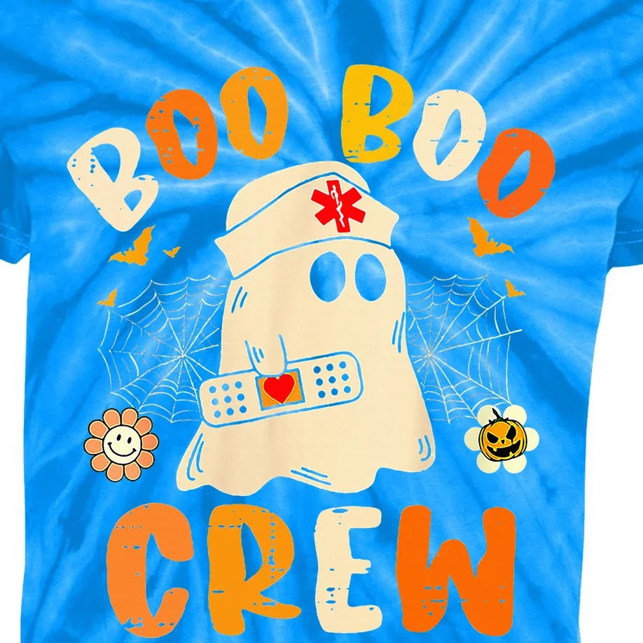 Boo Boo Crew Ghost Halloween Paramedic Nurse RN ER NICU LPN Kids Tie-Dye T-Shirt