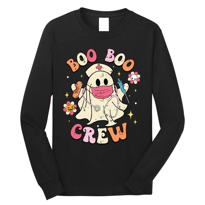 Boo Boo Crew Halloween Ghost Nurse Long Sleeve Shirt