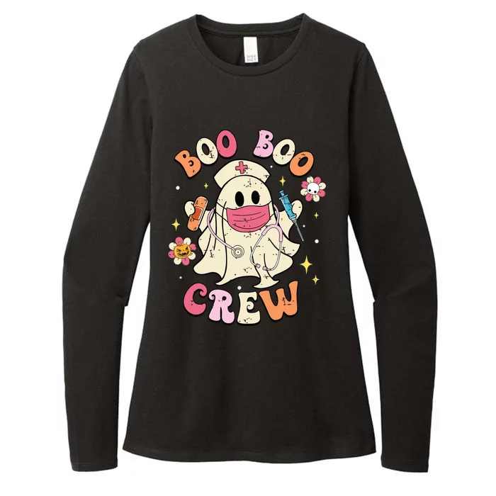 Boo Boo Crew Halloween Ghost Nurse Womens CVC Long Sleeve Shirt