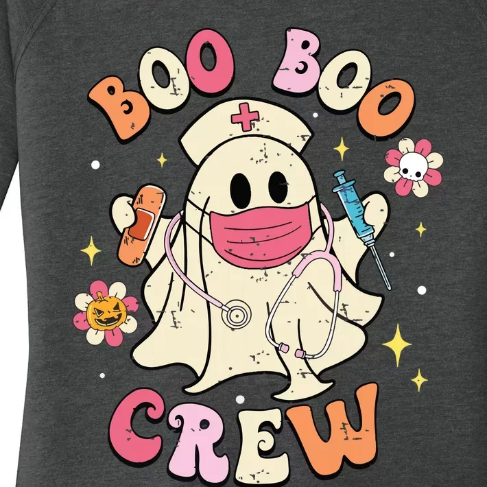 Boo Boo Crew Halloween Ghost Nurse Women's Perfect Tri Tunic Long Sleeve Shirt