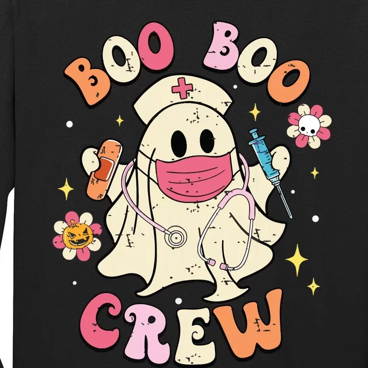 Boo Boo Crew Halloween Ghost Nurse Tall Long Sleeve T-Shirt