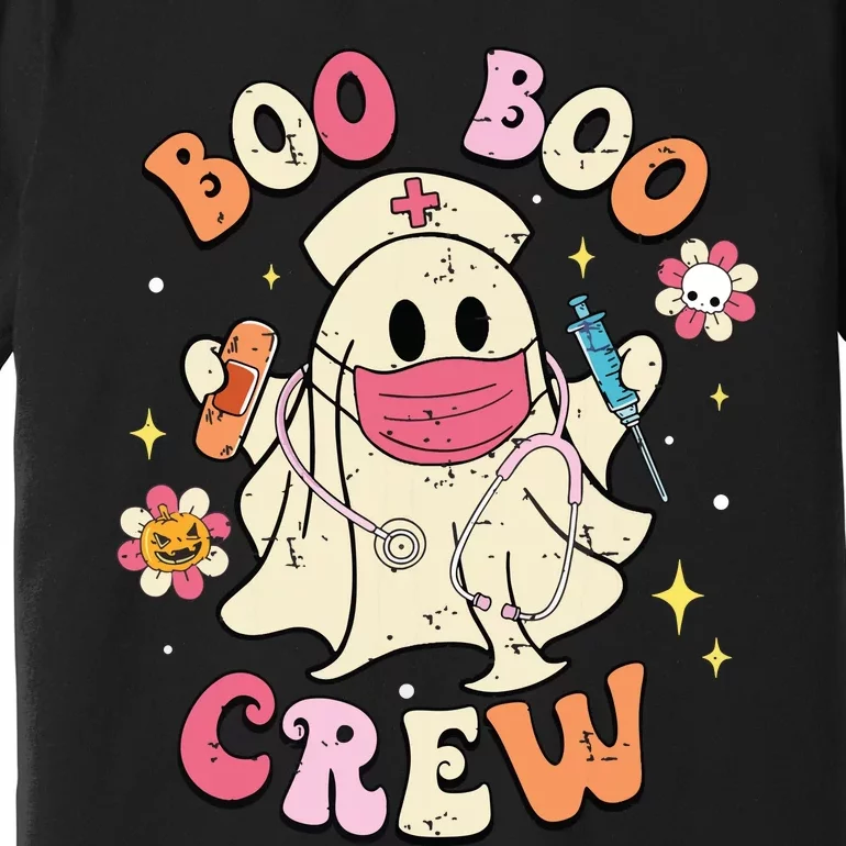 Boo Boo Crew Halloween Ghost Nurse Premium T-Shirt