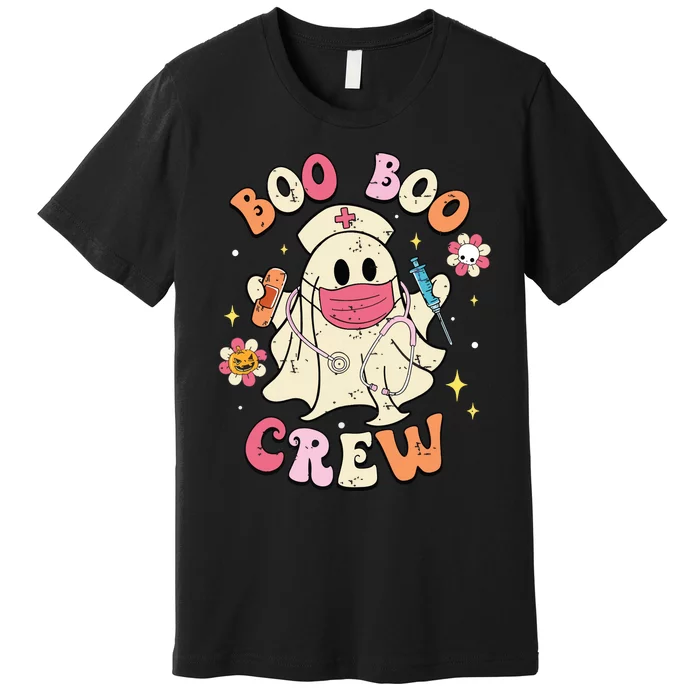 Boo Boo Crew Halloween Ghost Nurse Premium T-Shirt