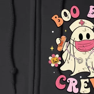 Boo Boo Crew Halloween Ghost Nurse Full Zip Hoodie