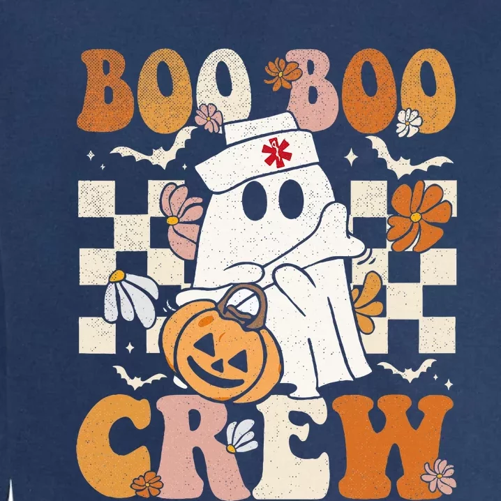 Boo Boo Crew Halloween Nurse Ghost Paramedic Emt Ems Garment-Dyed Sweatshirt