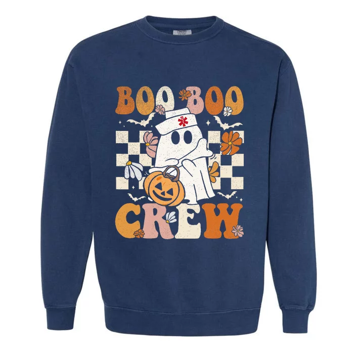 Boo Boo Crew Halloween Nurse Ghost Paramedic Emt Ems Garment-Dyed Sweatshirt