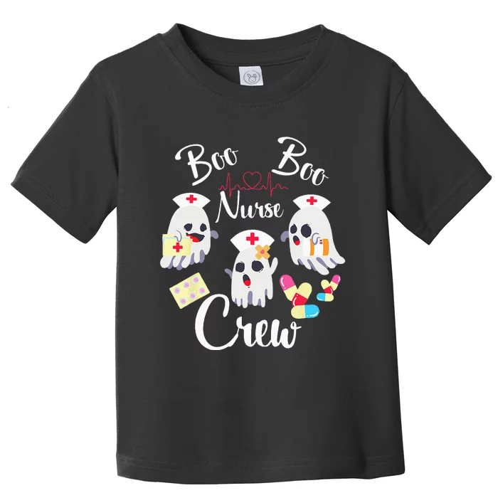 Boo Boo Crew Nurse Ghost Costume Funny Halloween Gift Toddler T-Shirt