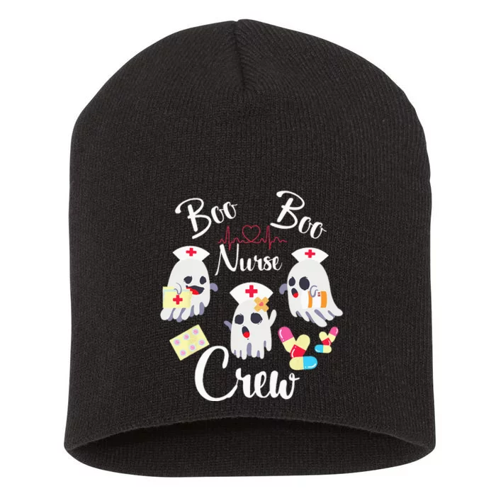 Boo Boo Crew Nurse Ghost Costume Funny Halloween Gift Short Acrylic Beanie