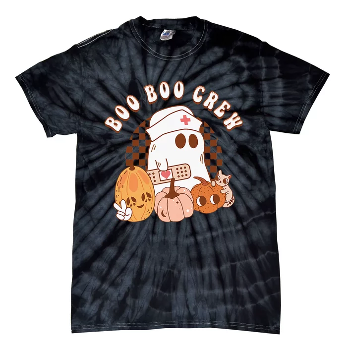 Boo Boo Crew Cute Nurse Halloween Tie-Dye T-Shirt