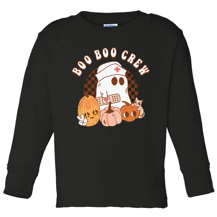 Boo Boo Crew Cute Nurse Halloween Toddler Long Sleeve Shirt