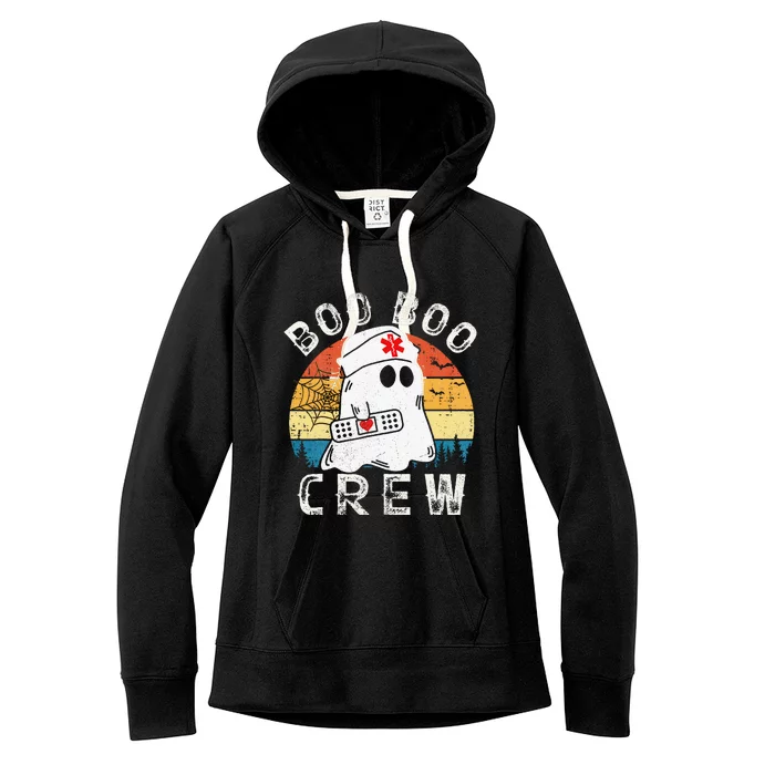 Boo Boo Crew Nurse Funny Ghost Halloween Costume Nurse Women's Fleece Hoodie