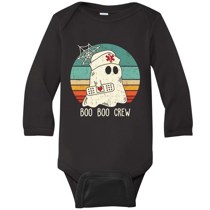 Boo Boo Crew Nurse Scrub Halloween Costume Nurse Baby Long Sleeve Bodysuit