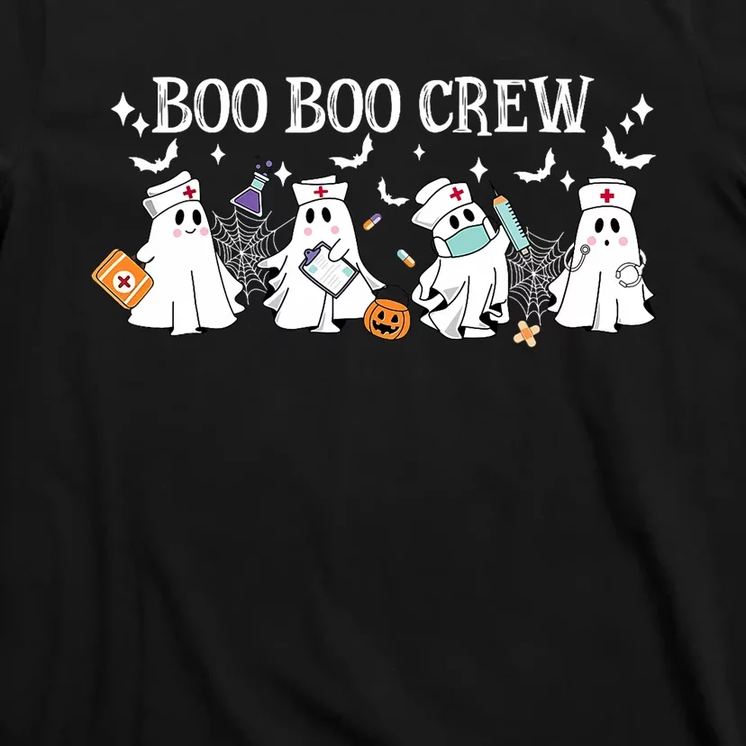 Boo Boo Crew Nurse Ghost Nursing Halloween Spooky Nurse T-Shirt