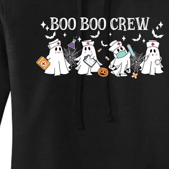 Boo Boo Crew Nurse Ghost Nursing Halloween Spooky Nurse Women's Pullover Hoodie