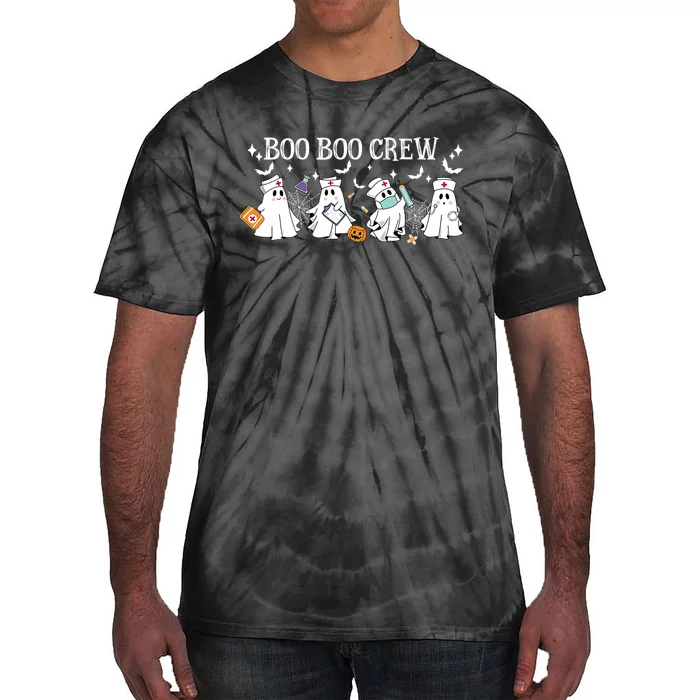 Boo Boo Crew Nurse Ghost Nursing Halloween Spooky Nurse Tie-Dye T-Shirt