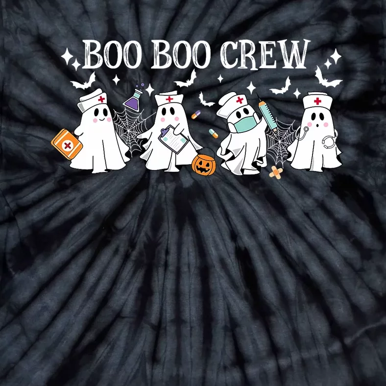 Boo Boo Crew Nurse Ghost Nursing Halloween Spooky Nurse Tie-Dye T-Shirt