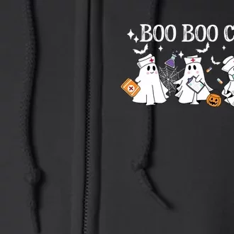 Boo Boo Crew Nurse Ghost Nursing Halloween Spooky Nurse Full Zip Hoodie