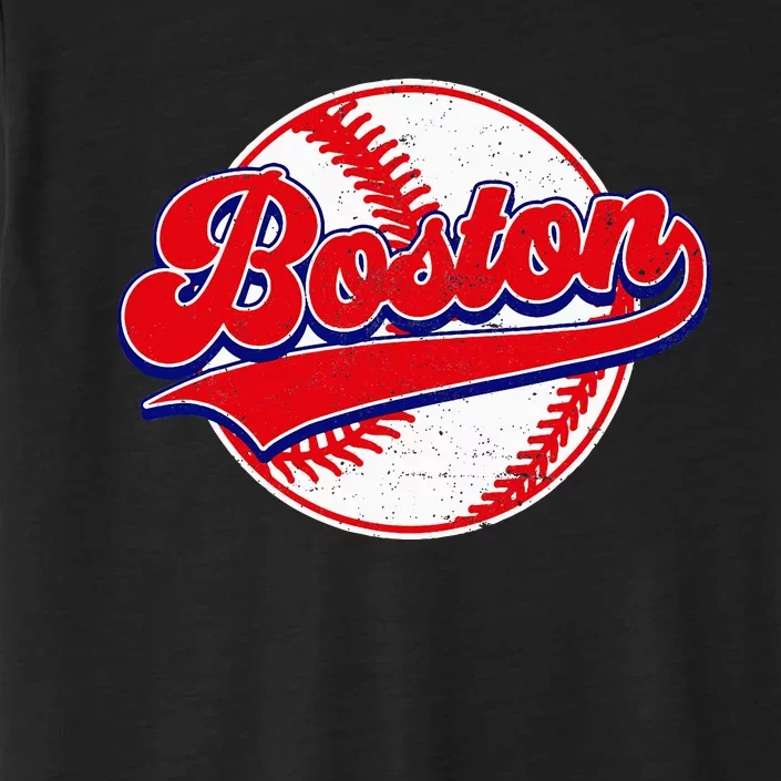 Boston Baseball Cityscape Distressed ChromaSoft Performance T-Shirt