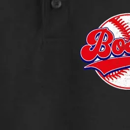 Boston Baseball Cityscape Distressed Dry Zone Grid Performance Polo