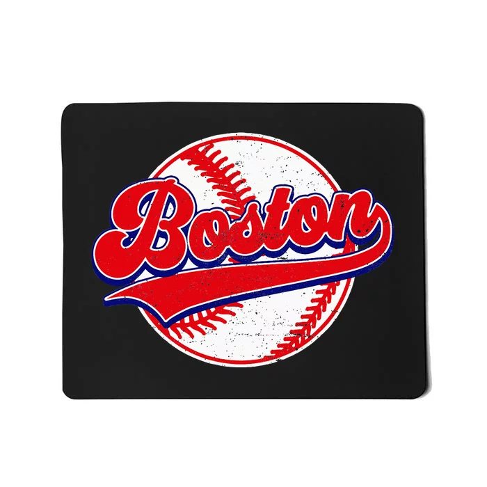 Boston Baseball Cityscape Distressed Mousepad