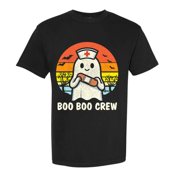 Boo Boo Crew Halloween Nurse Women Ghost Halloween Garment-Dyed Heavyweight T-Shirt