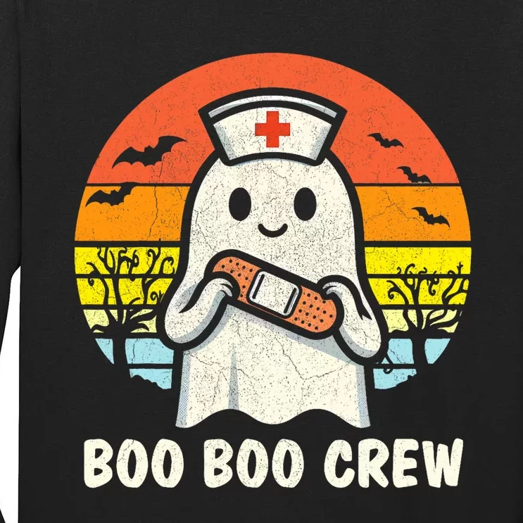 Boo Boo Crew Halloween Nurse Women Ghost Halloween Tall Long Sleeve T-Shirt