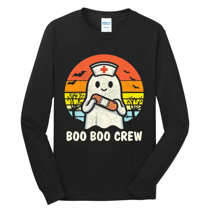 Boo Boo Crew Halloween Nurse Women Ghost Halloween Tall Long Sleeve T-Shirt