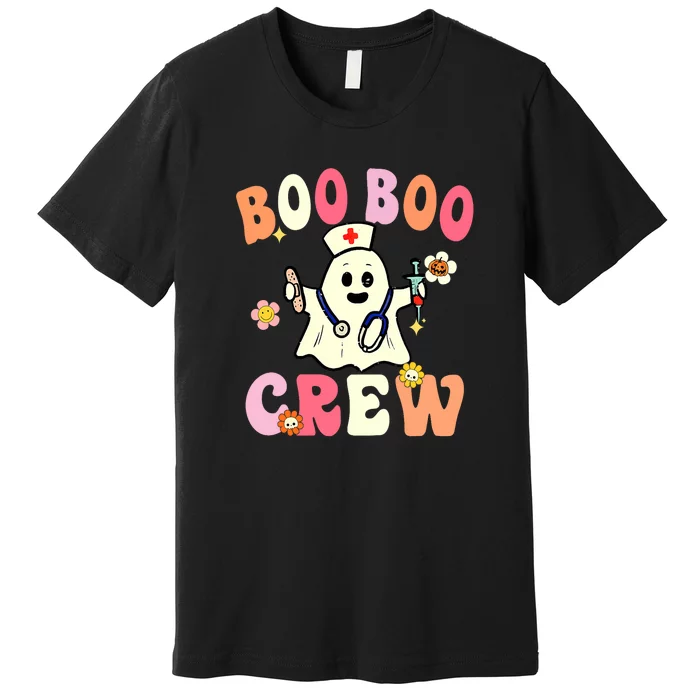 Boo Boo Crew Nurse Ghost Funny Halloween Costume For Women Premium T-Shirt