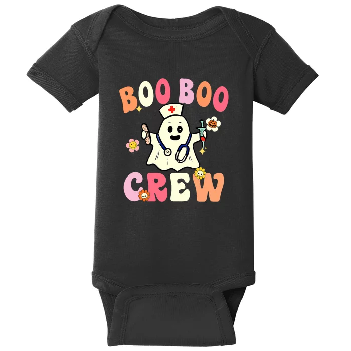 Boo Boo Crew Nurse Ghost Funny Halloween Costume For Women Baby Bodysuit