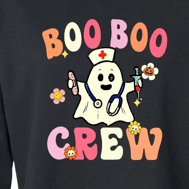 Boo Boo Crew Nurse Ghost Funny Halloween Costume For Women Cropped Pullover Crew