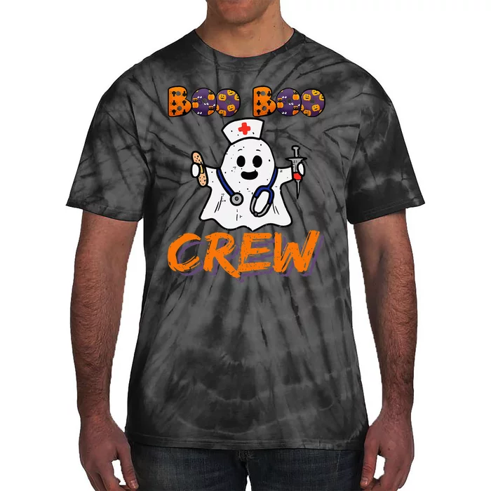 Boo Boo Crew Nurse Lazy Halloween Costume Gift Tie-Dye T-Shirt