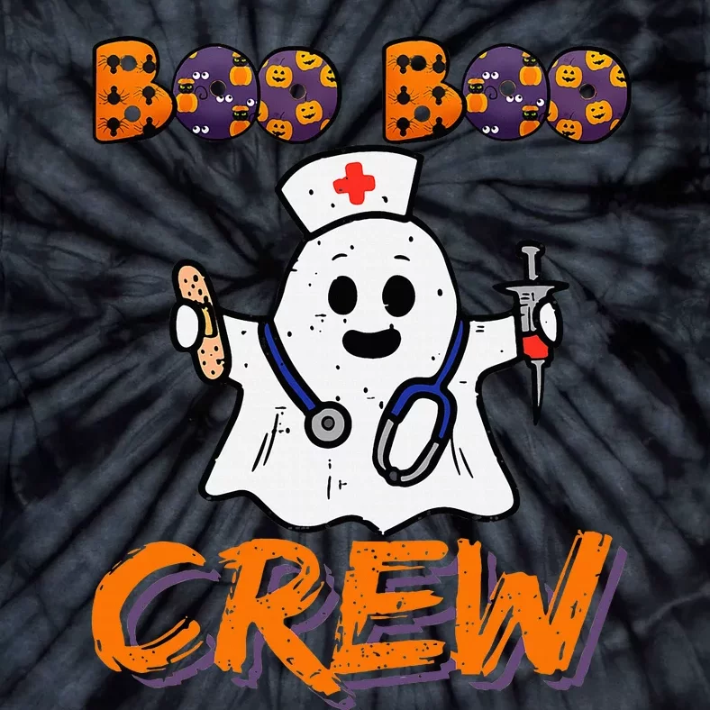 Boo Boo Crew Nurse Lazy Halloween Costume Gift Tie-Dye T-Shirt