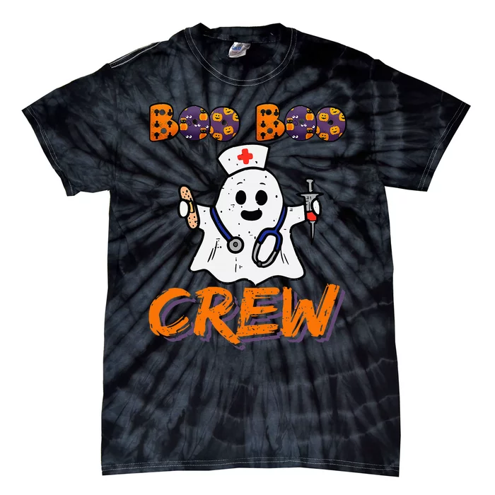 Boo Boo Crew Nurse Lazy Halloween Costume Gift Tie-Dye T-Shirt