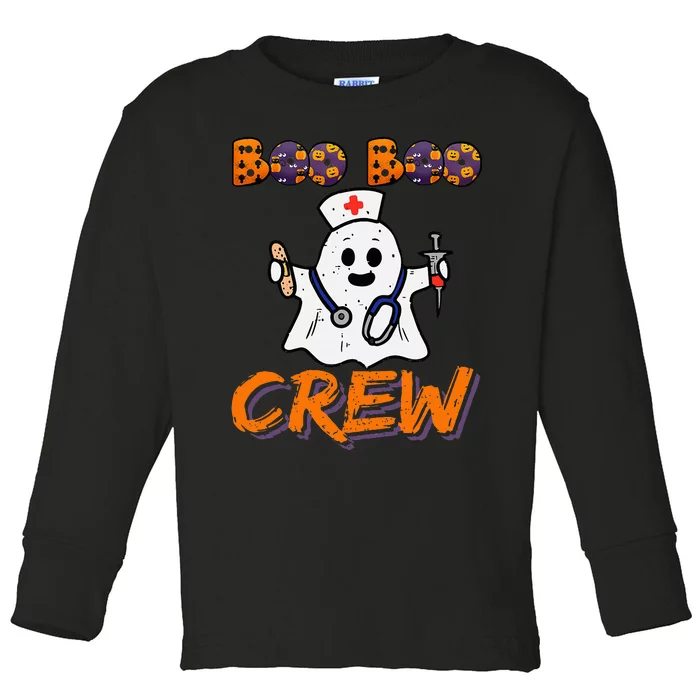 Boo Boo Crew Nurse Lazy Halloween Costume Gift Toddler Long Sleeve Shirt