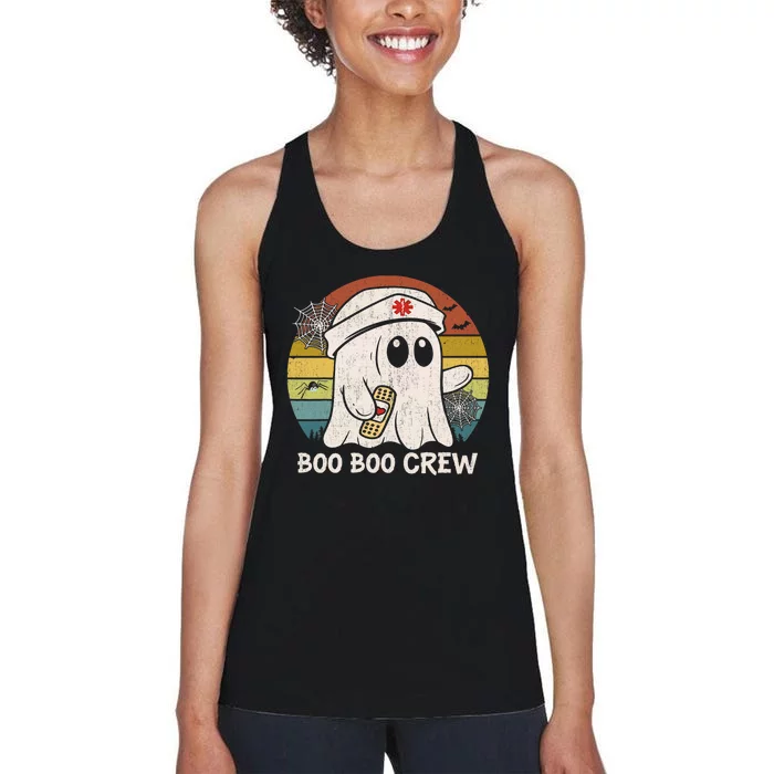 Boo Boo Crew Nurse Funny Ghost Women Halloween Nurse Women's Racerback Tank