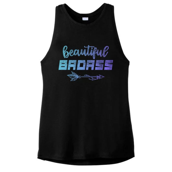 Beautiful Badass Country Gift Empowered Gift Ladies Tri-Blend Wicking Tank