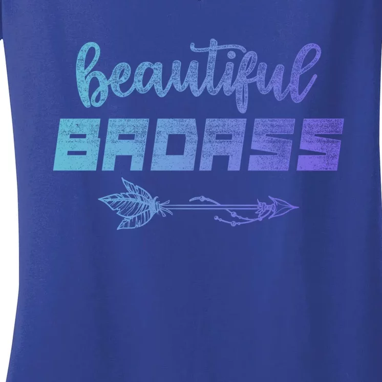 Beautiful Badass Country Gift Empowered Gift Women's V-Neck T-Shirt