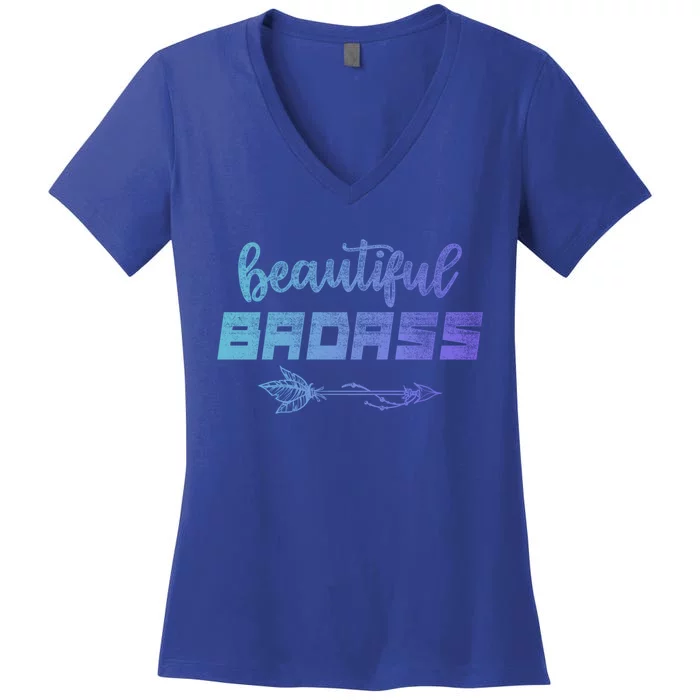 Beautiful Badass Country Gift Empowered Gift Women's V-Neck T-Shirt