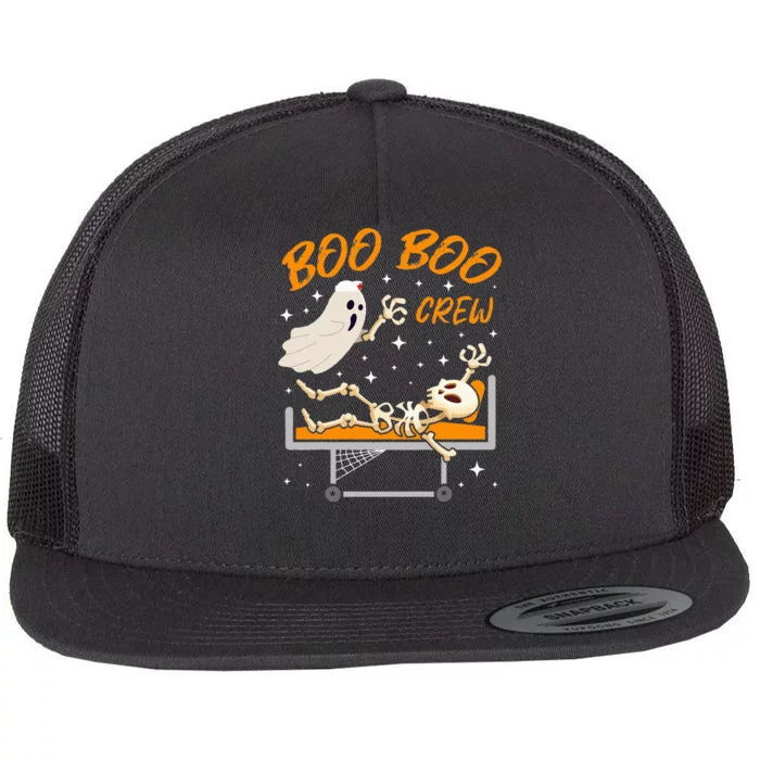 Boo Boo Crew Halloween Ghost Doctor Paramedic EMT Nurse Flat Bill Trucker Hat