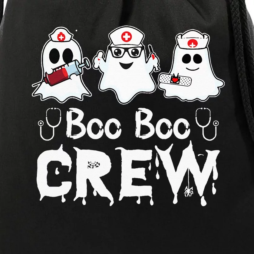 Boo Boo Crew Funny Nurse Halloween Ghost Costume Drawstring Bag