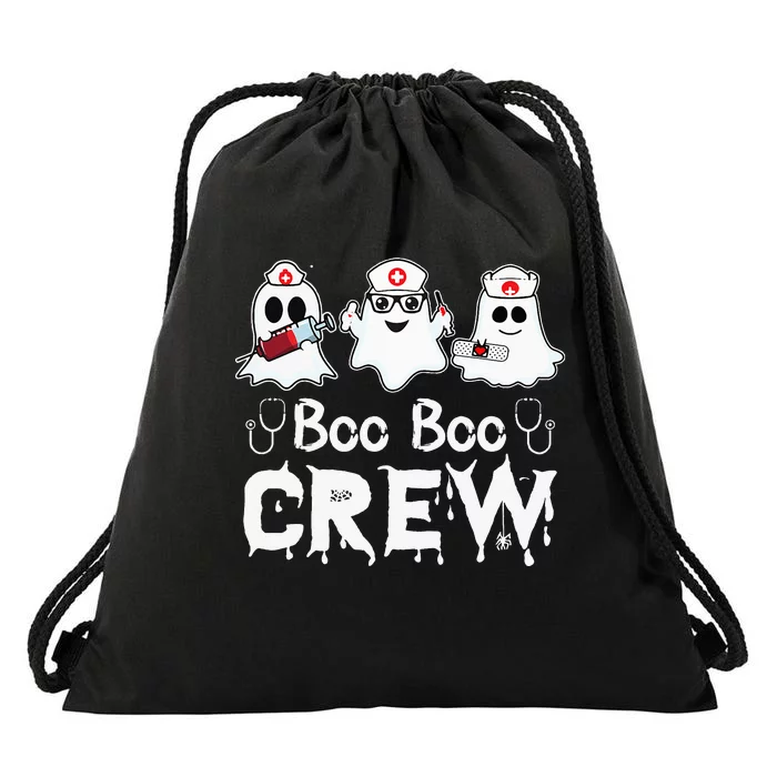 Boo Boo Crew Funny Nurse Halloween Ghost Costume Drawstring Bag