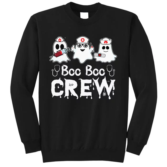 Boo Boo Crew Funny Nurse Halloween Ghost Costume Tall Sweatshirt