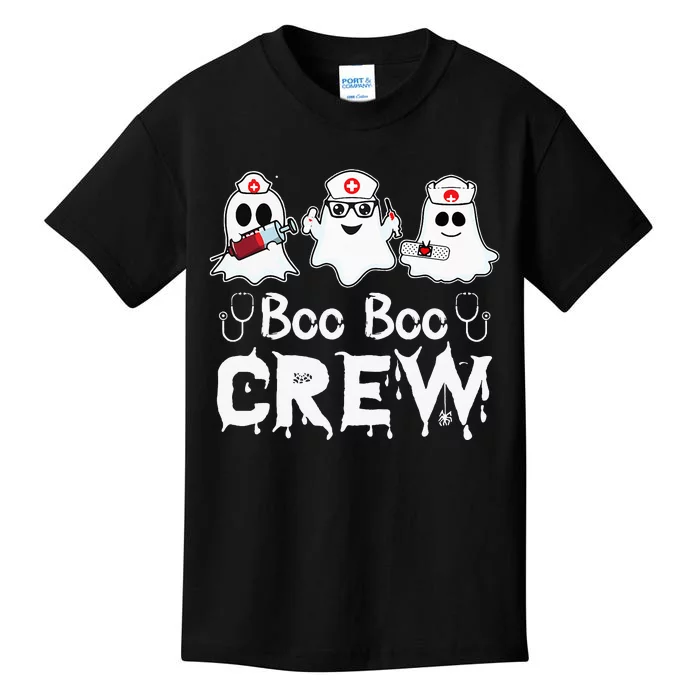 Boo Boo Crew Funny Nurse Halloween Ghost Costume Kids T-Shirt