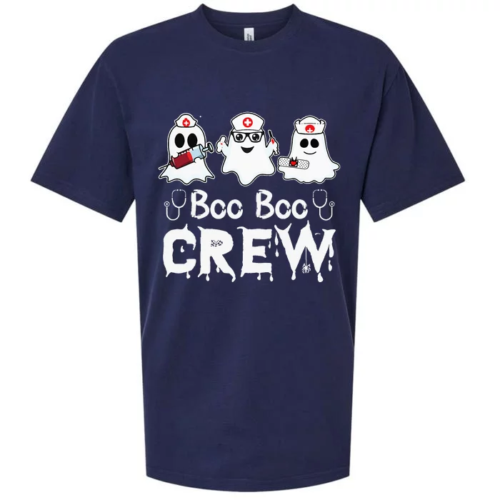 Boo Boo Crew Funny Nurse Halloween Ghost Costume Sueded Cloud Jersey T-Shirt