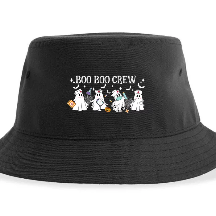 Boo Boo Crew Nurse Ghost Funny Halloween Sustainable Bucket Hat