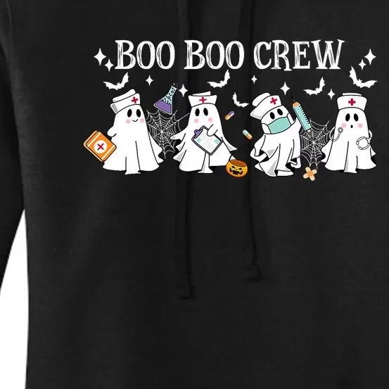 Boo Boo Crew Nurse Ghost Funny Halloween Women's Pullover Hoodie